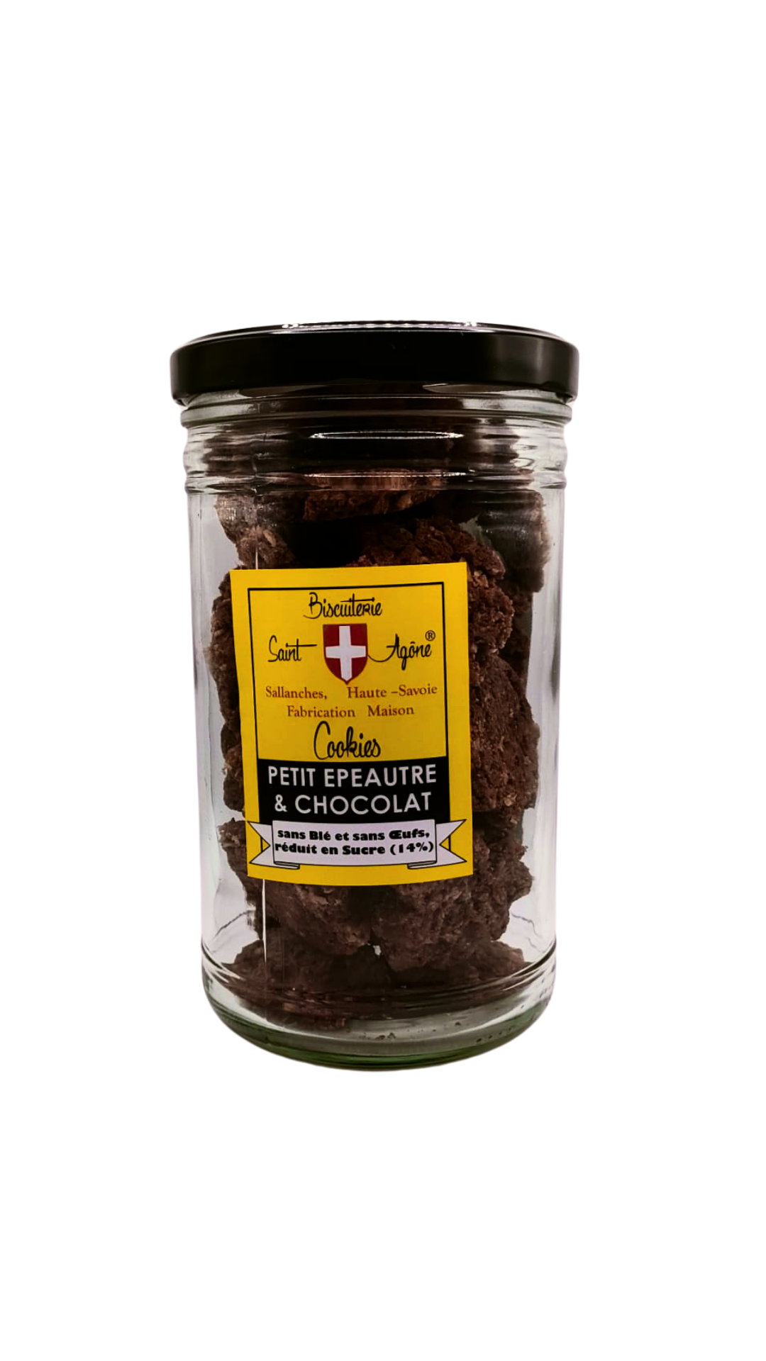 Grand bocal de 320g cookies bio petit epeautre chocolat