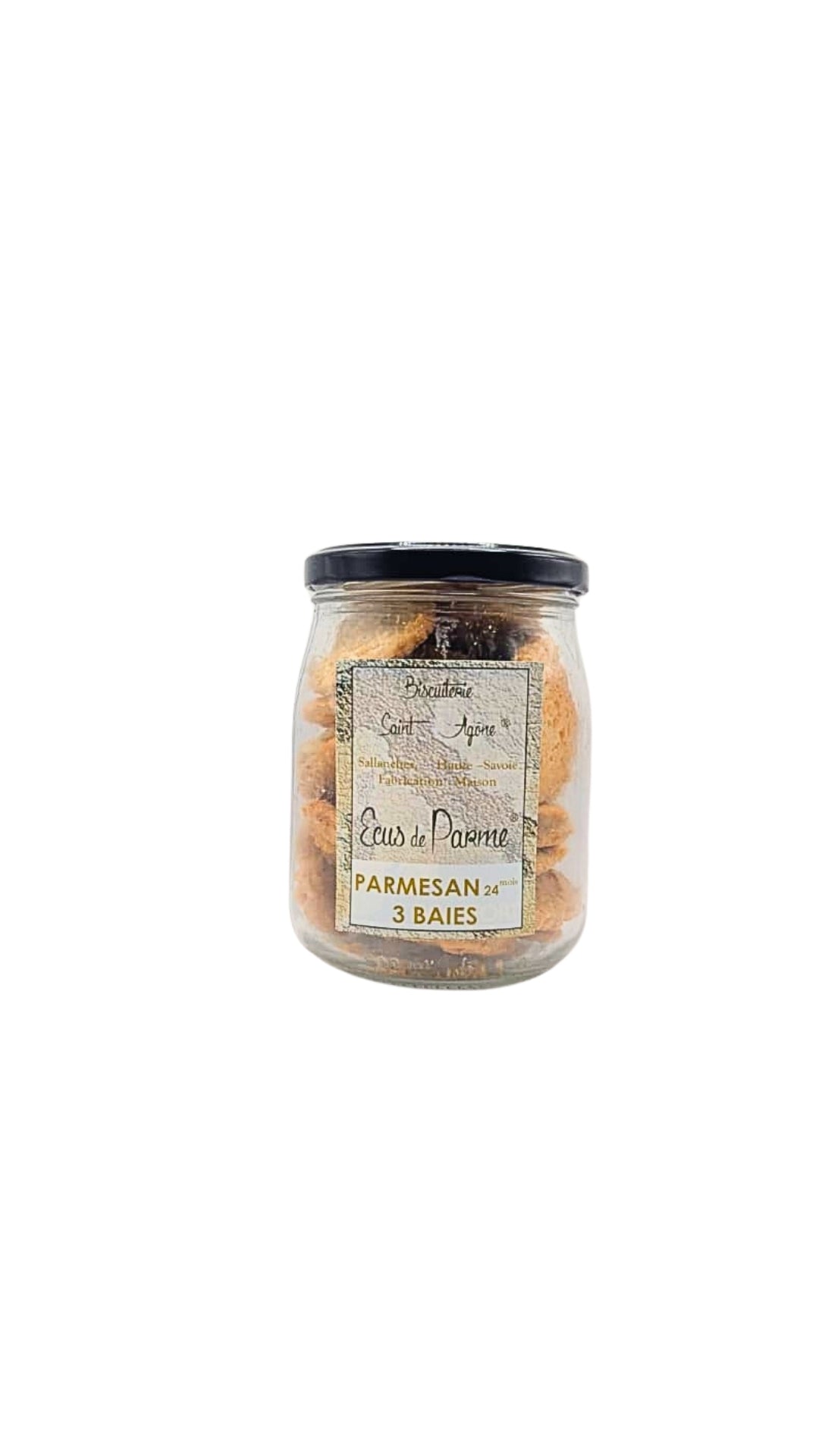 Petit bocal de 160g d'Ecus bio Parmesan Poivre 3 baies