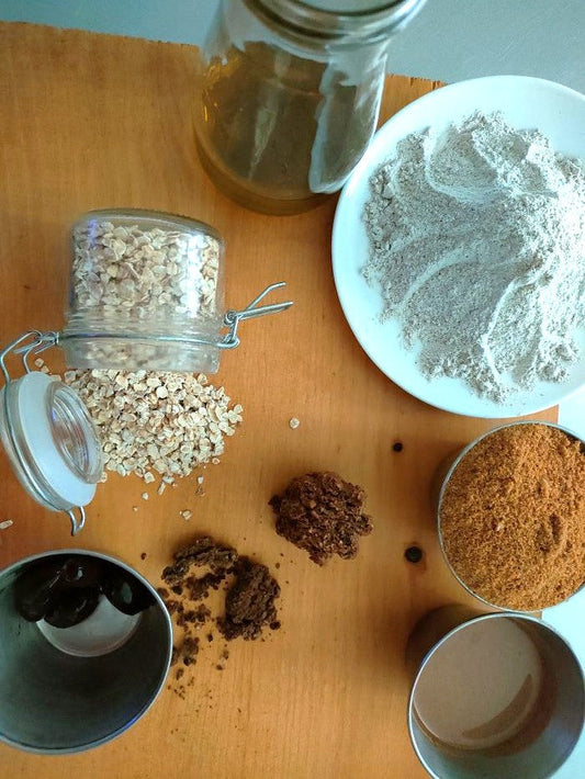 ingrédients simples d'un cookie végan
