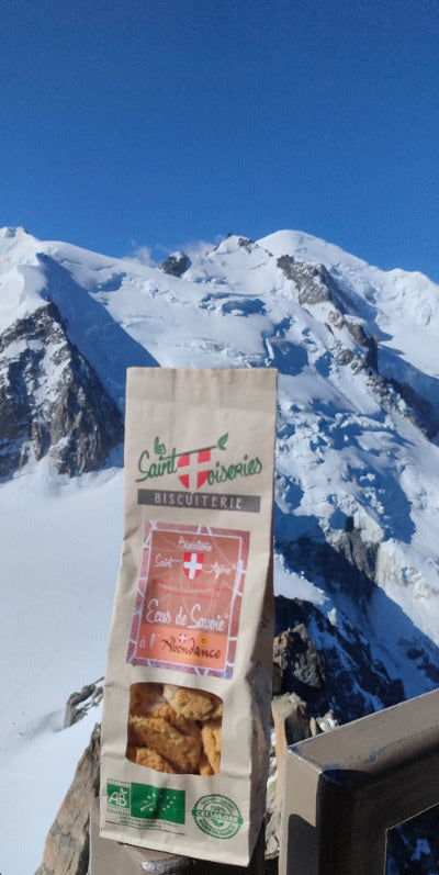 Ecus à l'Abondance à l'aiguille du midi devant le Mont Blanc
