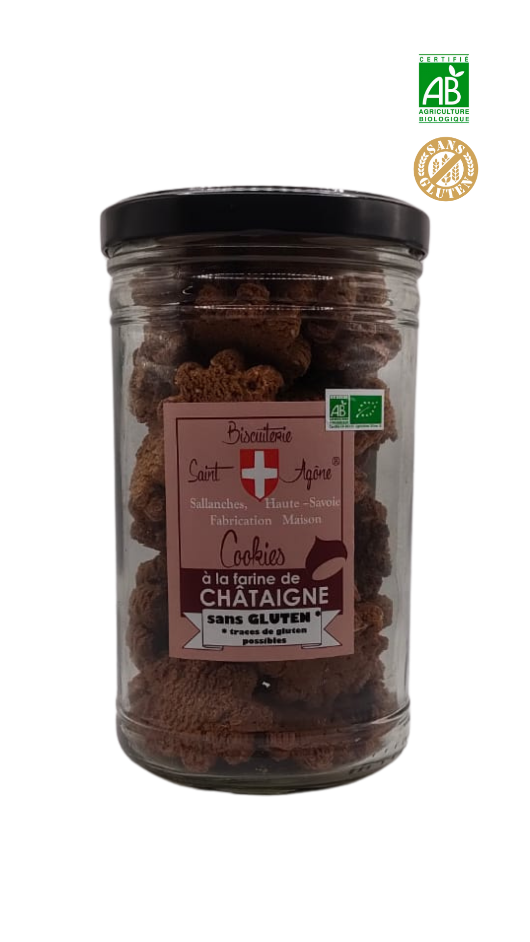 Grand bocal 400g cookies chataigne sans gluten