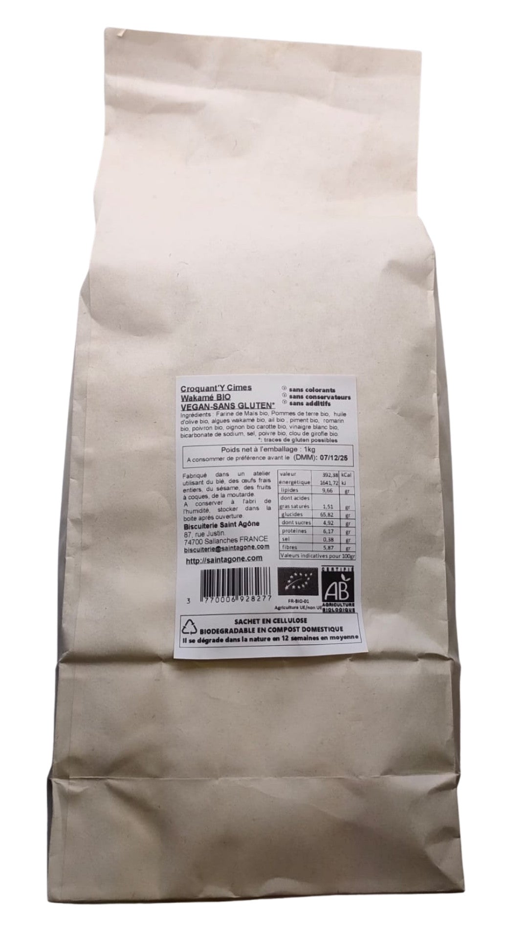 Croquant'y Cîmes BIO SANS GLUTEN VEGAN au Wakamé