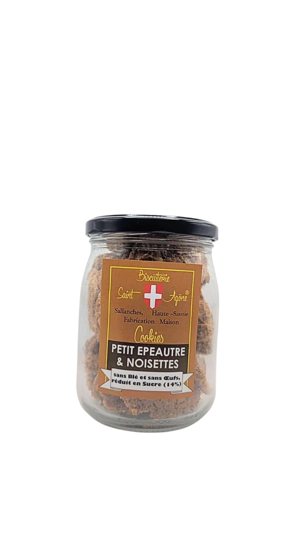 Petit bocal de 200g de Cookies bio petit Epeautre et Noisettes