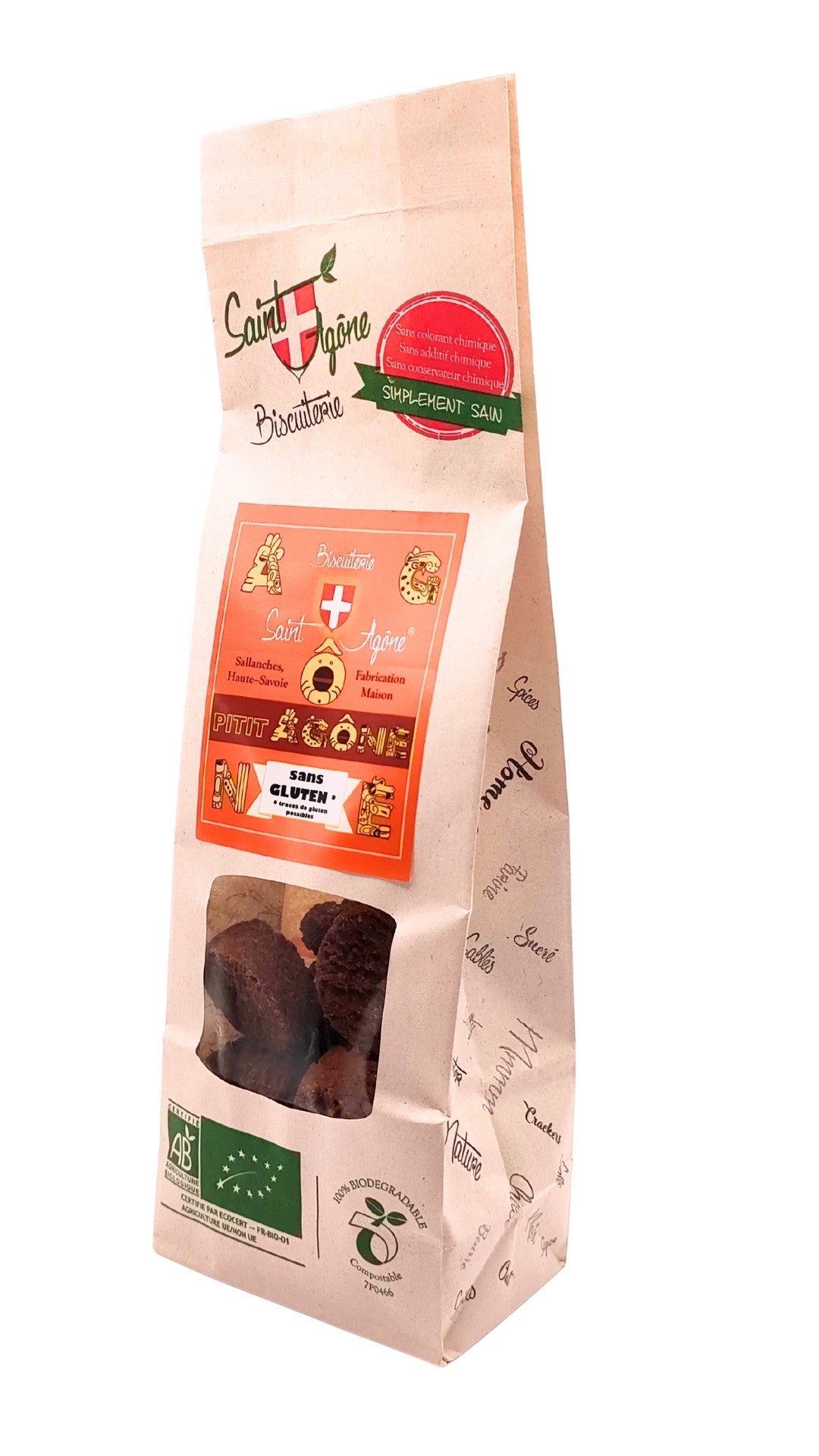 Sachet biodegradable de Pititagone bio tout chocolat sans gluten