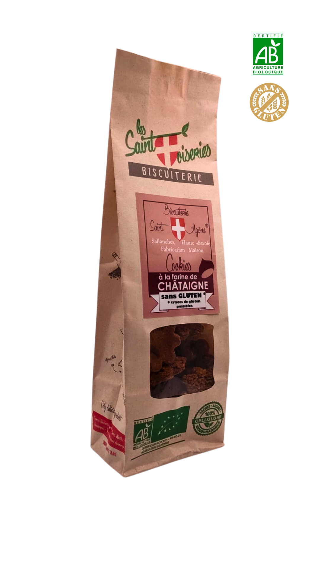 cote sachet biodégradable 125g cookies chataigne sans gluten