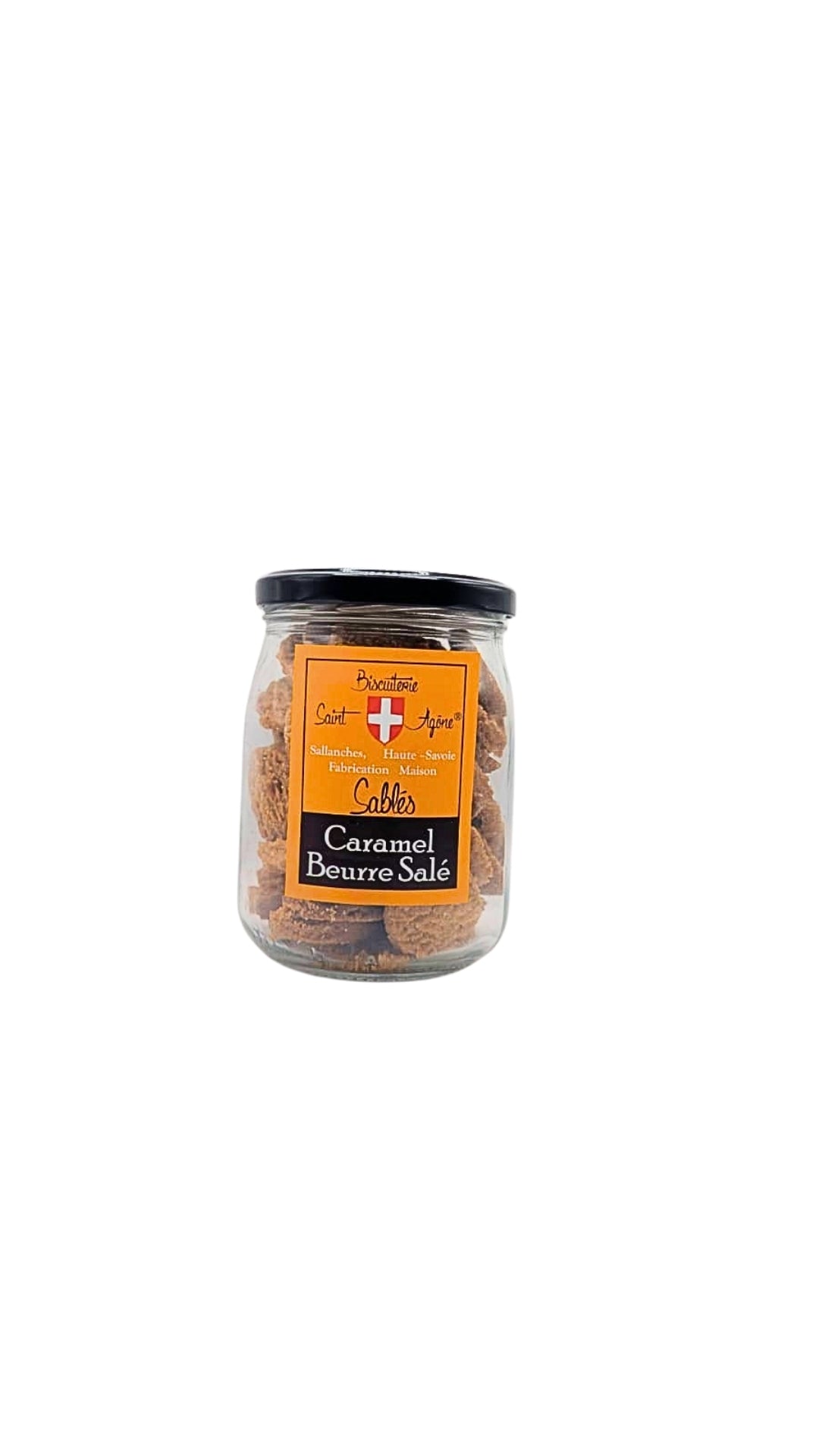 Petit bocal de 250g de Sablés bio au caramel beurre salé