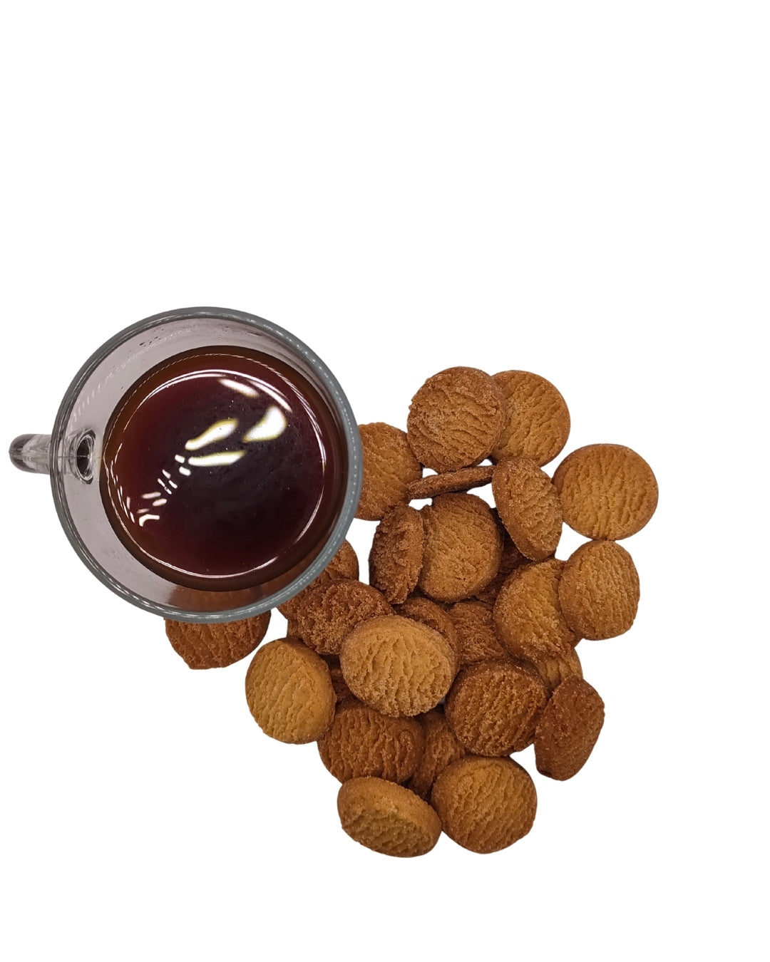 Sablés bio au caramel beurre salé vendus en vrac vus de haut
