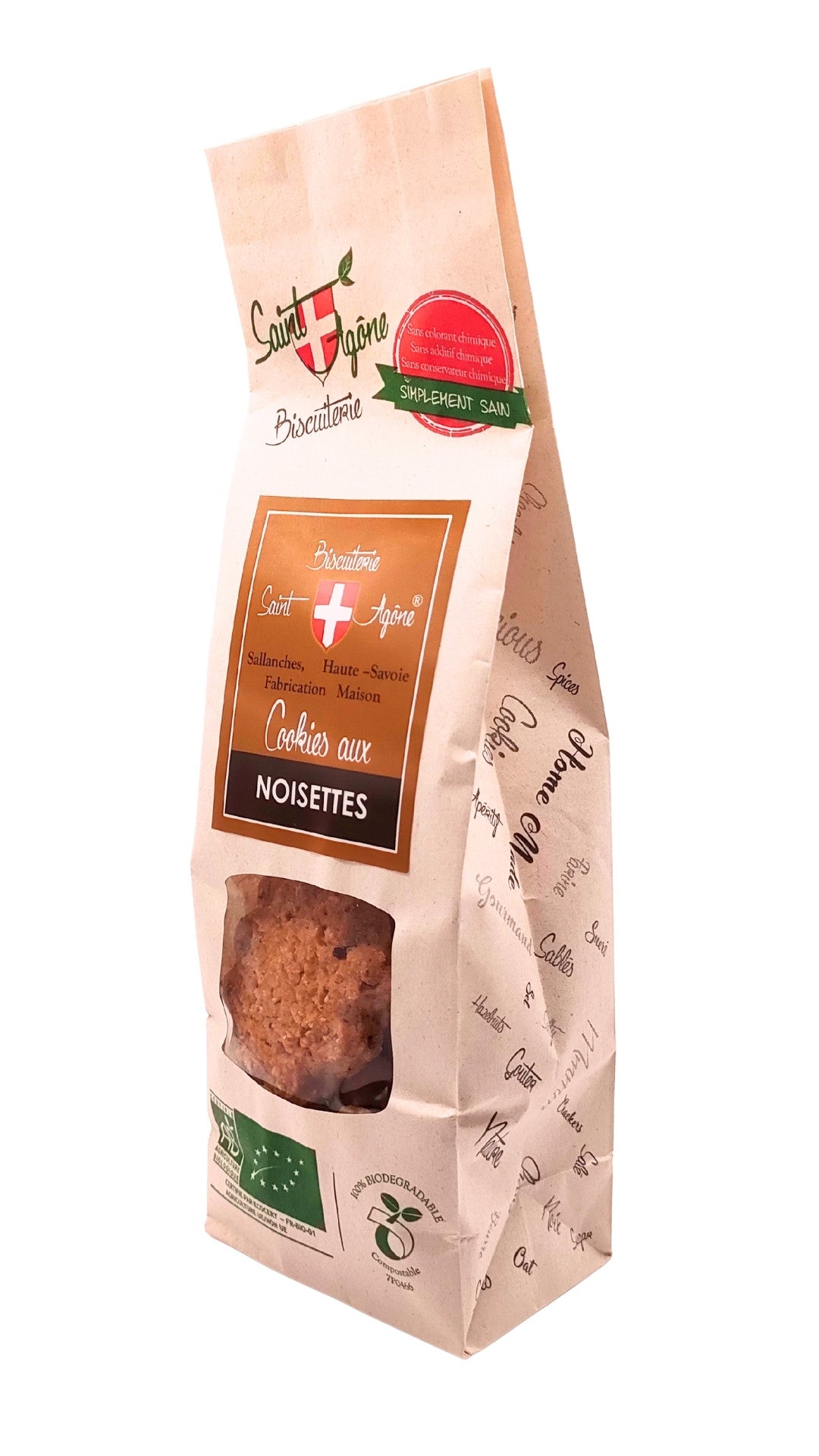 Sachet biodégradable de Cookies Noisettes bio
