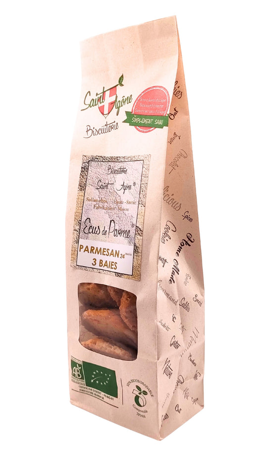 Sachet biodégradable d'Ecus Parmesan Poivre 3 baies bio