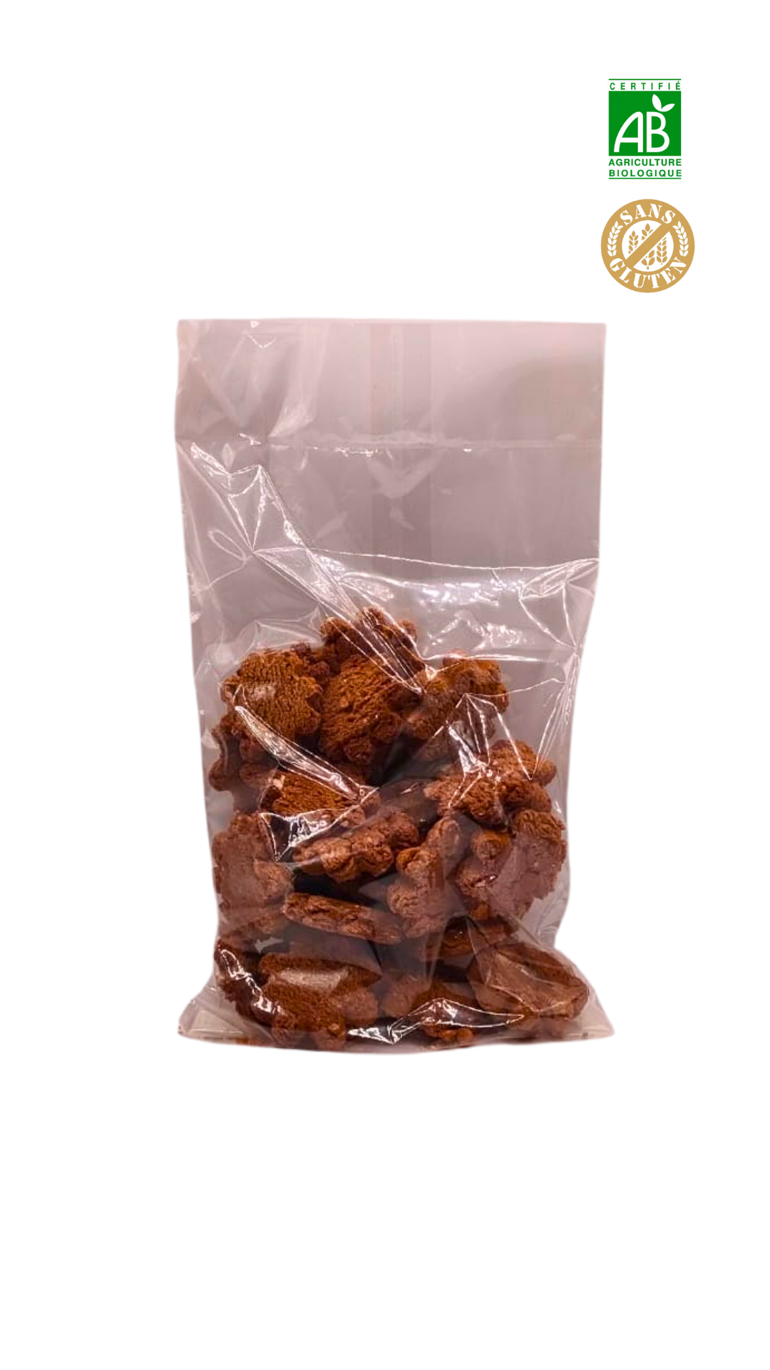 sachet transparent biodegradable 200g cookies chataigne sans gluten